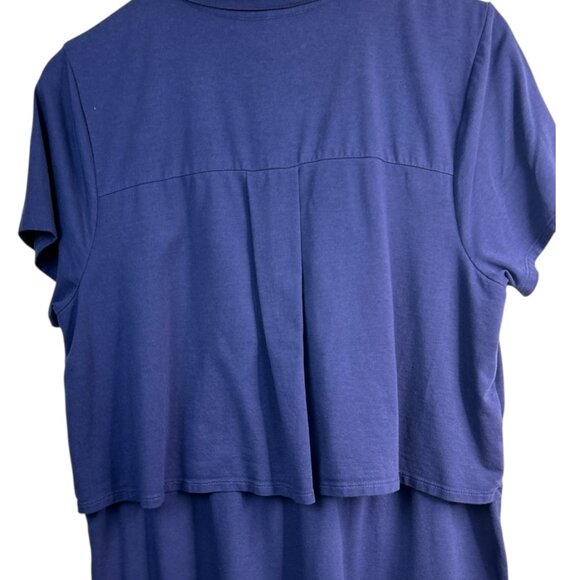 J.Jill Layered Back  Midi T-Shirt Women’s Dress Button Down Size L Purple Casual - Picture 3 of 7
